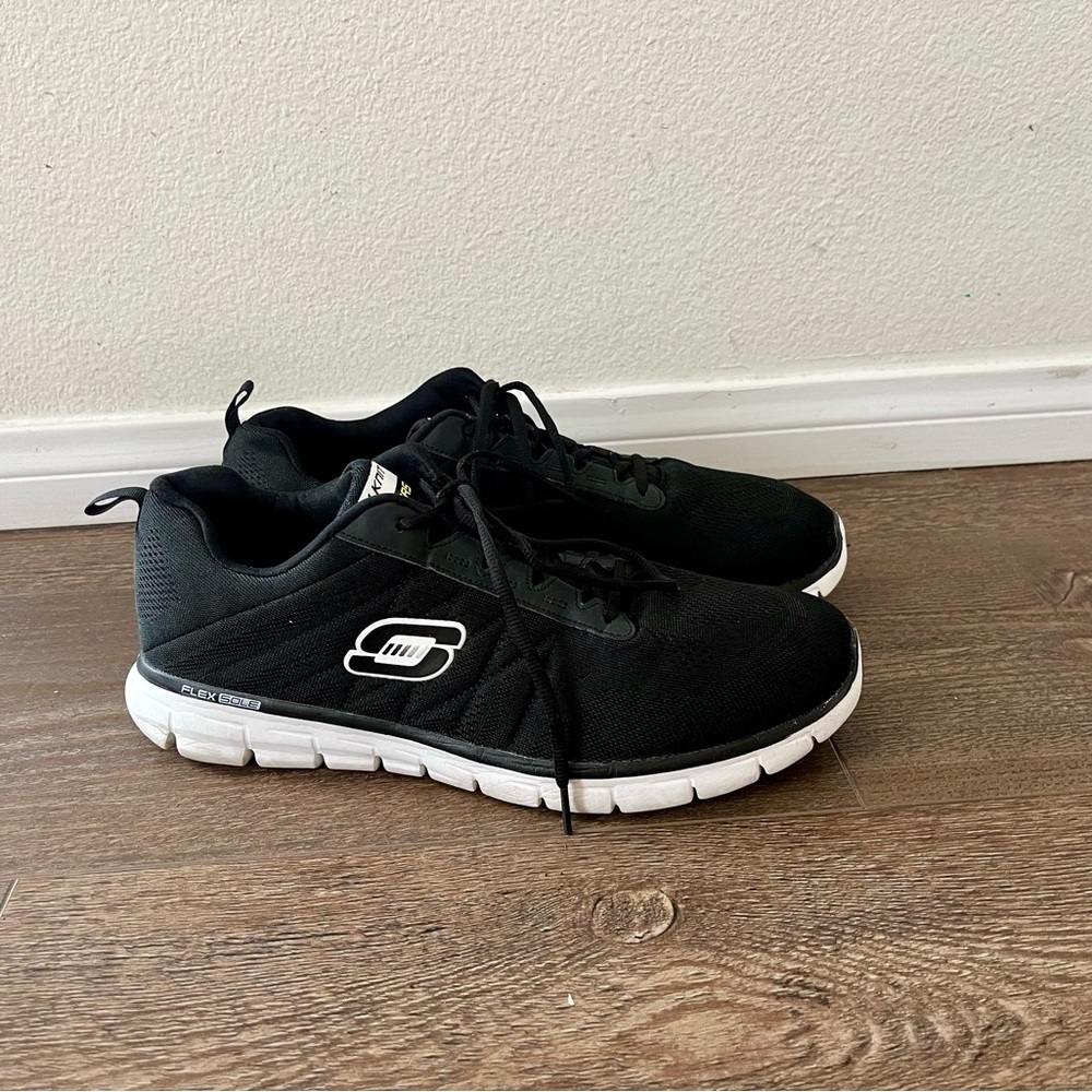 Skechers Black and White Athletic Shoes